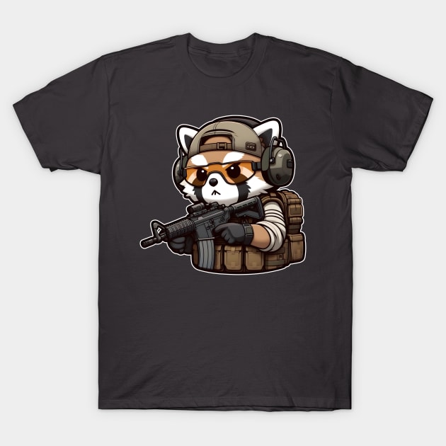 Tactical Tanuki T-Shirt by Rawlifegraphic